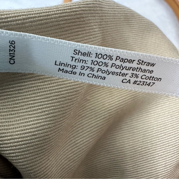 Talbots Navy Stripe Straw Raffia Summer Tote Bag - Picture 7 of 7